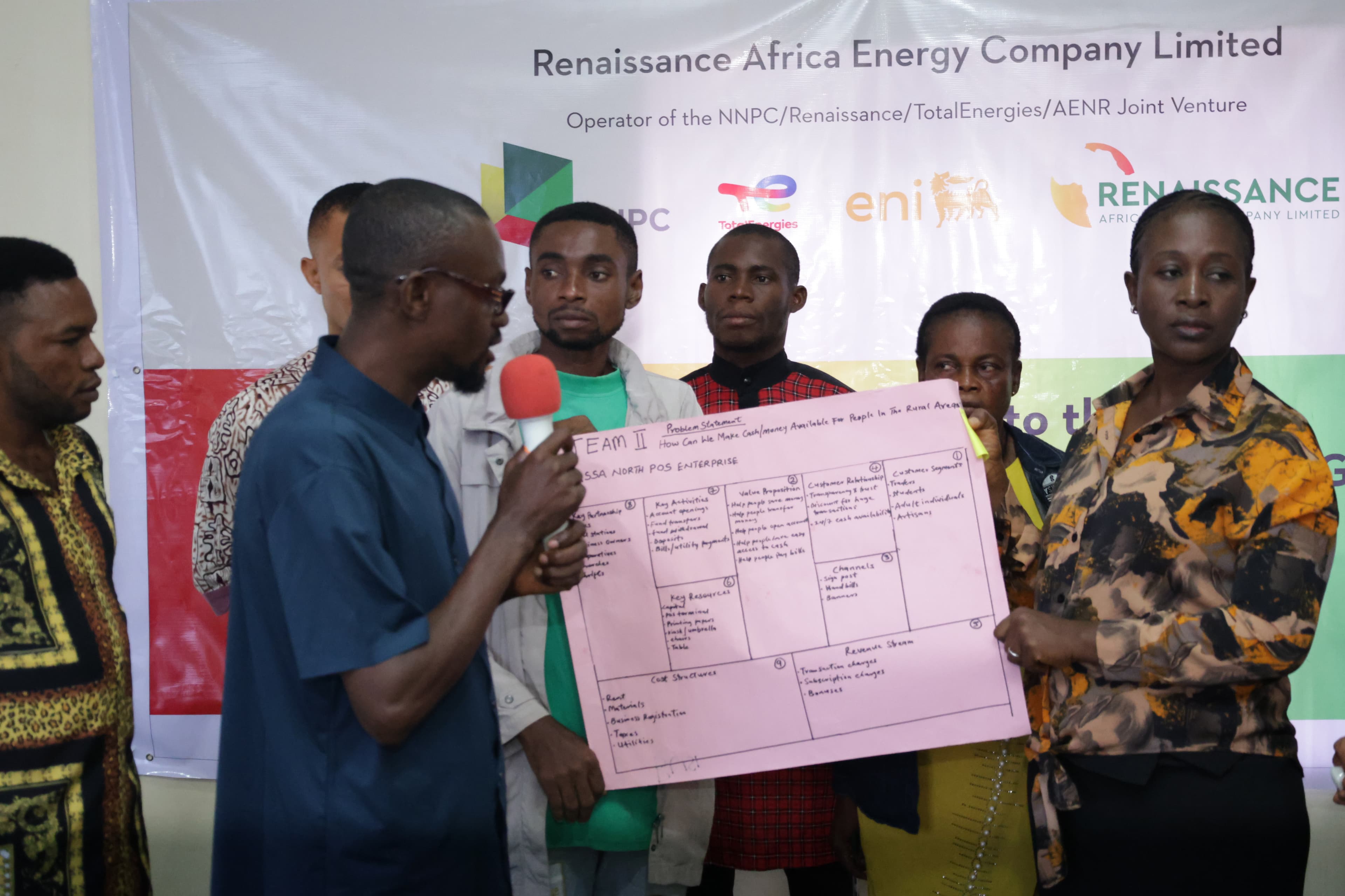 Young Nigerians taking part in an enterprise development workshop