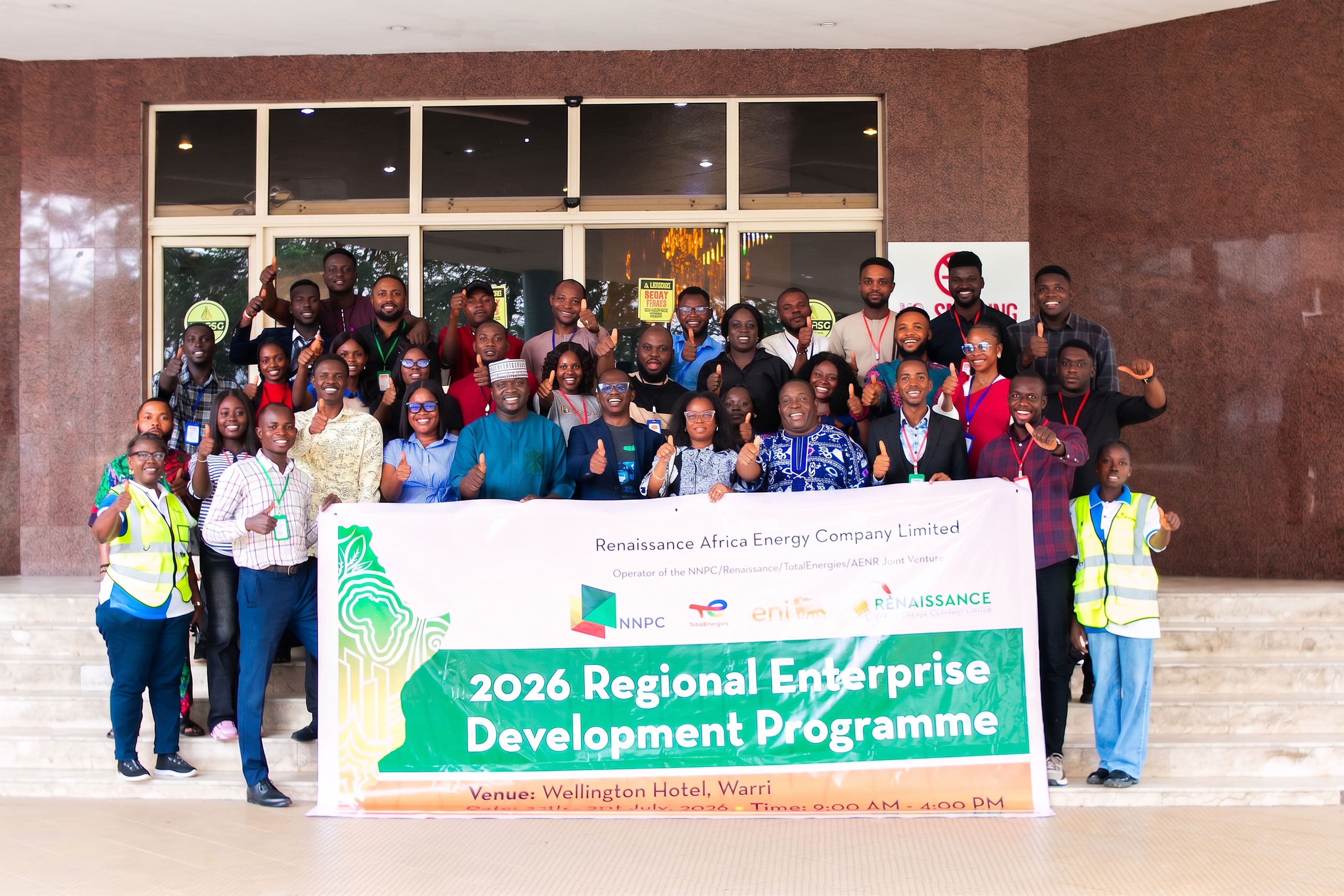 Young Nigerians taking part in a regional enterprise development programme