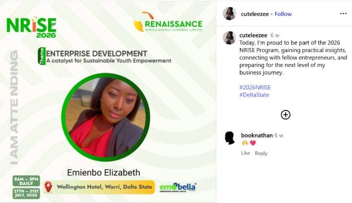 A Participant in the 2026 NRiSE programme